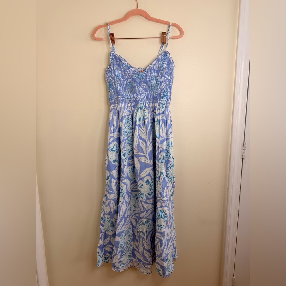 Free People Blue and White Maxi Dress